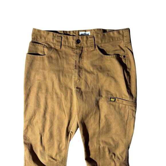 Caterpillar CAT Men’s Work Pants 34x32 Brown Canvas Utility Carpenter Straight - Picture 2 of 8
